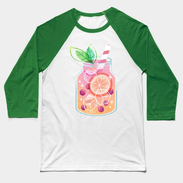 Pink Lemonade Baseball T-Shirt by magsterarts